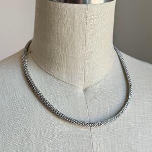 Vintage BMC Sterling Silver Woven Chain Necklace